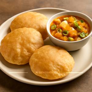 5 Poori with Aloo Matar                  