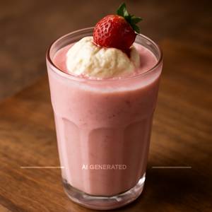 Strawberry Shake With Ice Cream