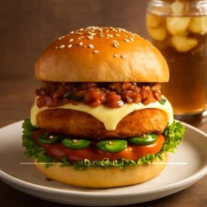 Veg Mexican Cheese Burger