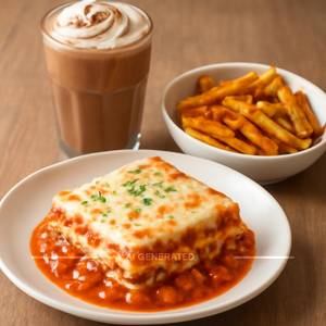 Lasagne Pasta + Masala Fries + Chocolate Shake