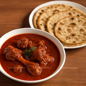 Mutton Kolhapuri 1 Plate & 5 Tandoor Roti                                                                          