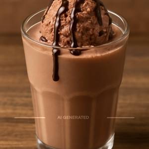 Chocolate shake with ice cream