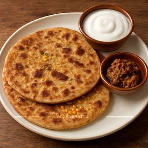 Paneer Paratha 2 pcs with Dahi & Achar