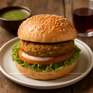 Achari Aloo Tikki Burger