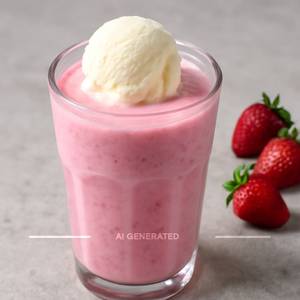 Strawberry Shake with Vanilla Ice Cream