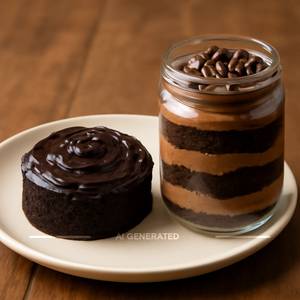 Chocolate Chocochip Cake Jar + Dark Chocolate Mud Pie