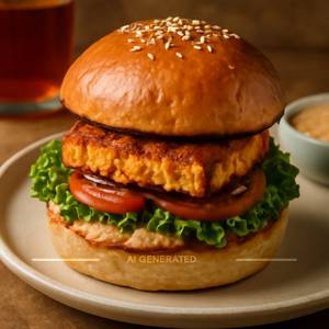 Paneer tikki burger