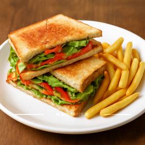 Veg Sandwich with French fries