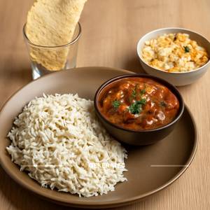 Jeera Rice With Rajma Masala And Papad Churi