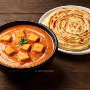 Butter Paneer Masala+lachha Paratha