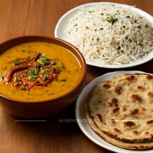 Dal Tadka + Jeera Rice ( Per Plate ) + 2 Tandoori roti