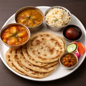 Paneer Masala + Dal + Pulav + Gulab Jamun + 3 Paratha + Salad + Achar                  