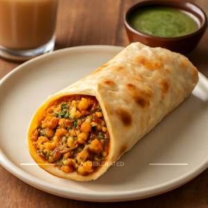 Single paneer bhurji roll