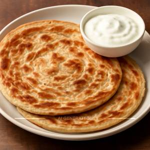 Plain Paratha With Curd (2 Pcs.)