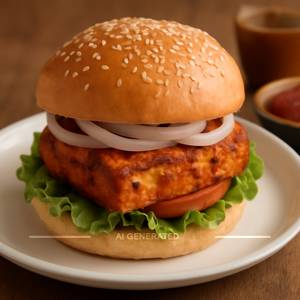 Paneer tikka burger