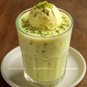 Kesar Pista Milkshake With Ice Cream