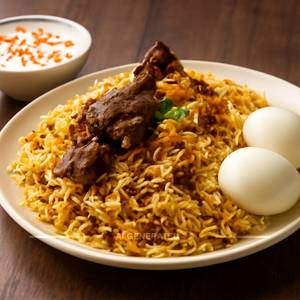 Mutton Dum Biryani & Bundi raita & 2 Boiled eggs                                                                          