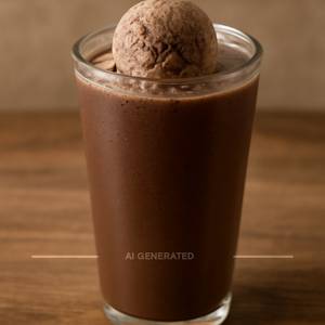 Chocolate shake with ice cream