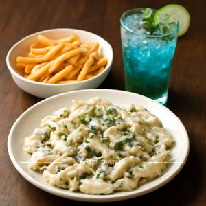 Love Pasta Combo - White Sauce Pasta +  French Fries + Blue Lagoon Mojito