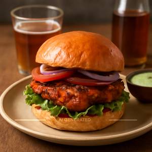 Tandoori chicken  patty burger