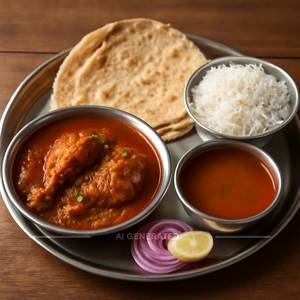 Chicken Kolhapuri Thali