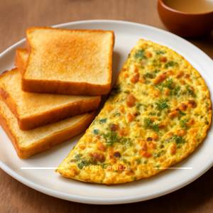 2 Egg Masala Omelette with 4 Bread