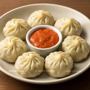 Veg Steamed Momos [6 Pieces]