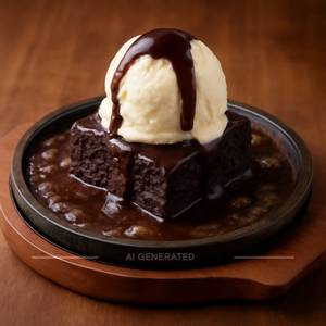 Sizzling brownie with ice cream