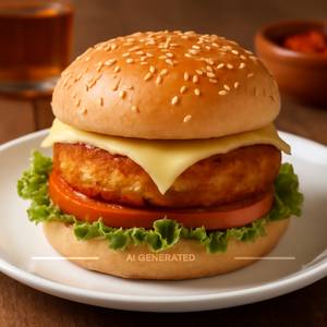 Paneer tikki cheese burger