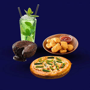 Pizza Pie,nuggets,chocolava Cake, 1 Mojito