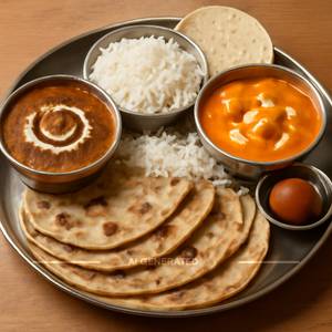 Daal makhani and paneer butter masala thali