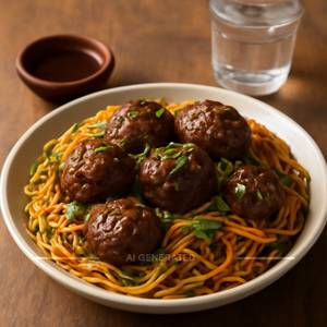 Veg Manchurian Noodles