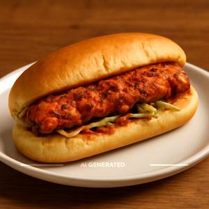 Tandoori chicken hot dog