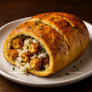 Jerk Paneer Stuffed Garlic Bread