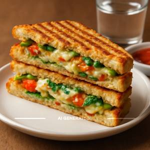 Vegetable cheese grilled sandwich