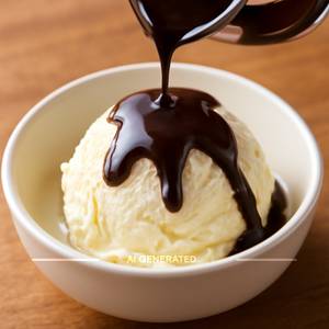 Vanilla Ice Cream With Hot Chocolate Sauce