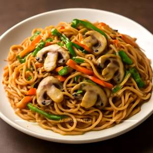 Mushroom Hakka Noodles