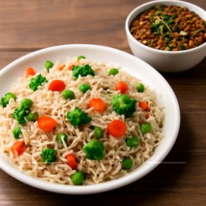 Veg Pulav + Matki        