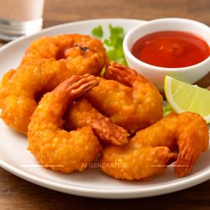 Golden fry prawns
