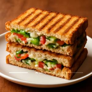 Grilled veg cheese sandwich