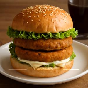 Classic veg double patti burger