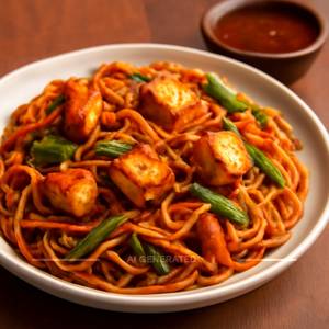 Veg paneer Schezwan noodles