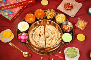 Lacha Paratha Or Pudina  Paratha Thali