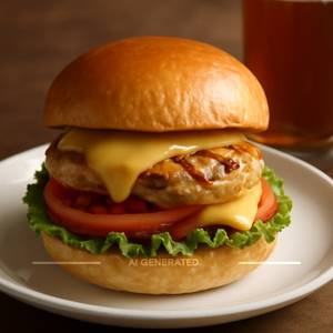 Grilled Chicken Cheese Burger