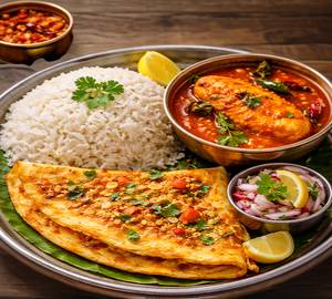 Rice(750Ml) +Fish Curry+omlete