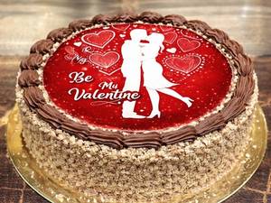 Eggless Photoprint Belgian Truffle Valentine's Day Special Cake