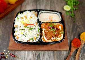 Veg Pulao With Kadai Chicken