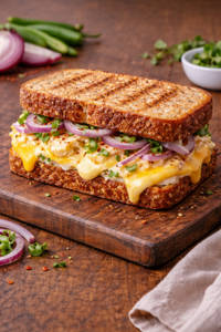 Classic Onion Chilli Cheese Sandwich