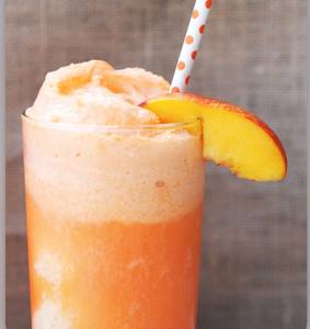 Peach soda with ice cream