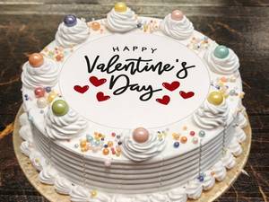 Eggless Photoprint Vanilla Valentine's Day Special Cake